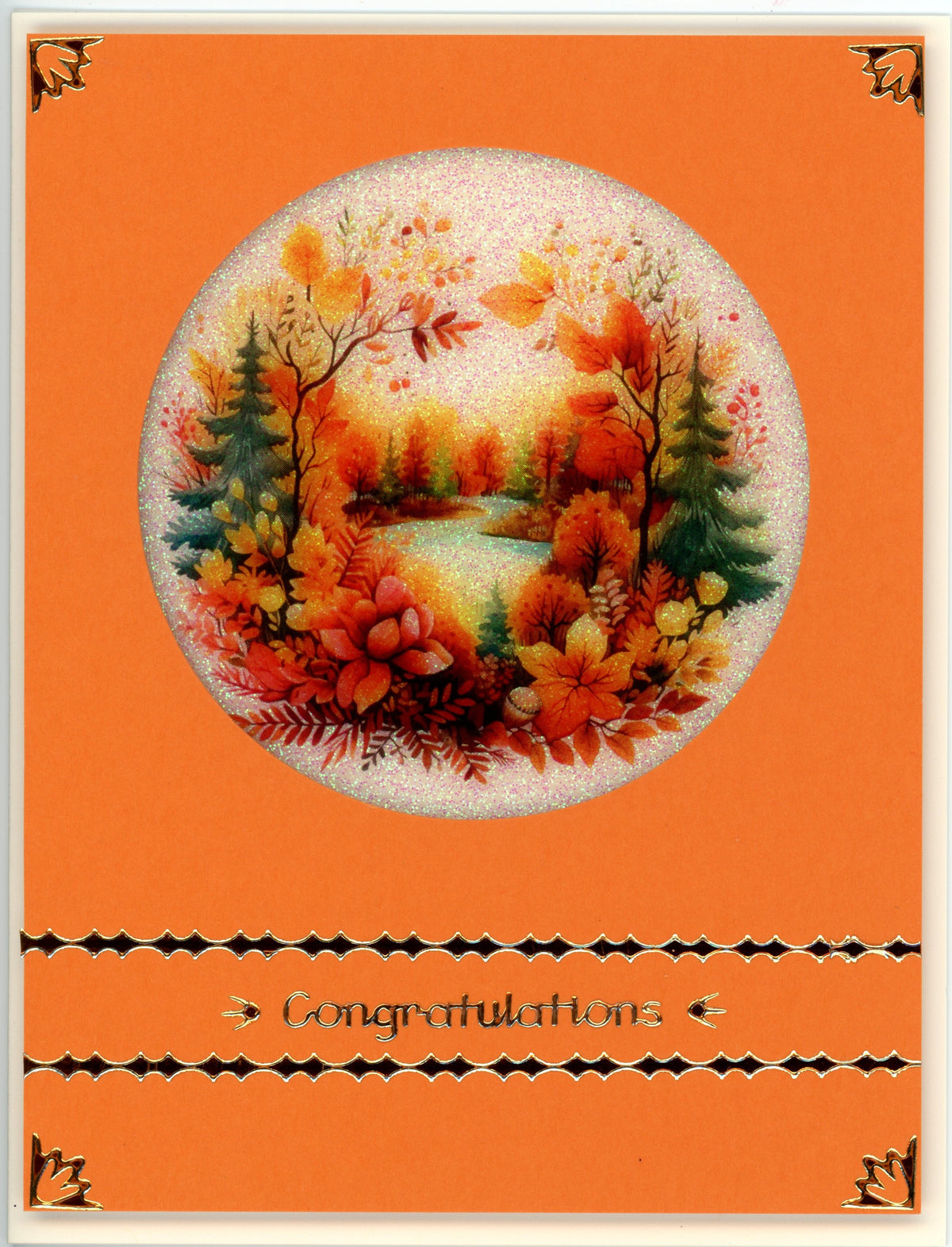 GlitterFilm and Vintage Hue 12 Card Kit Autumn Leaves Rounds