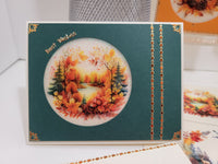 GlitterFilm and Vintage Hue 12 Card Kit Autumn Leaves Rounds