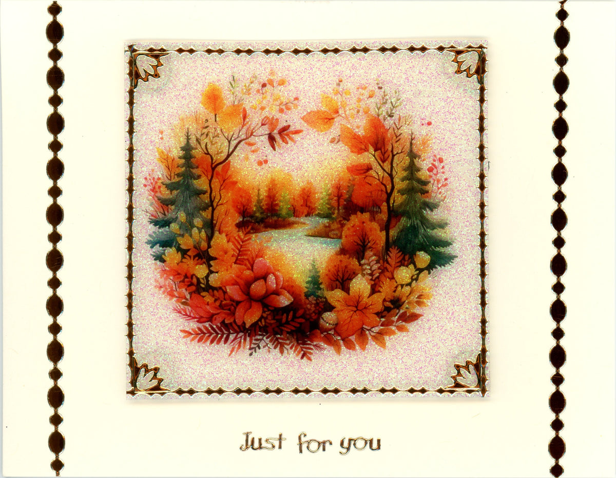 GlitterFilm and Vintage Hue 12 Card Kit Autumn Leaves Rounds