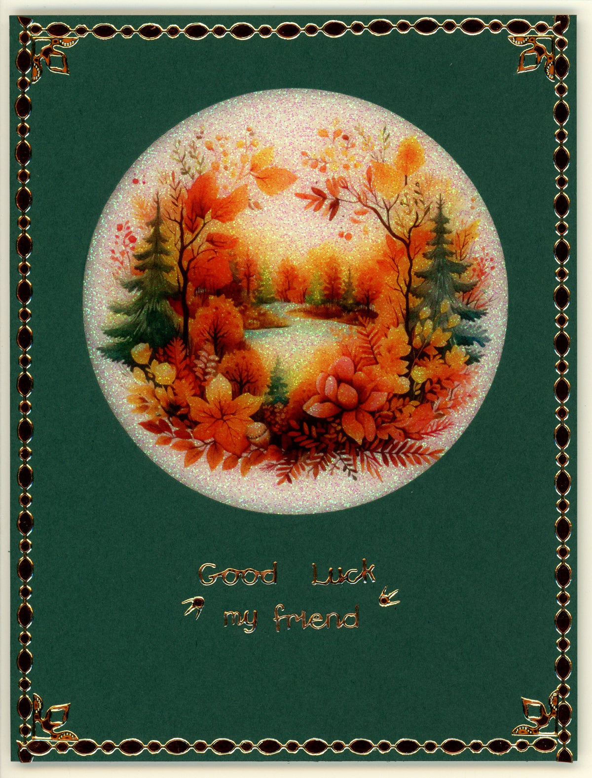 GlitterFilm and Vintage Hue 12 Card Kit Autumn Leaves Rounds