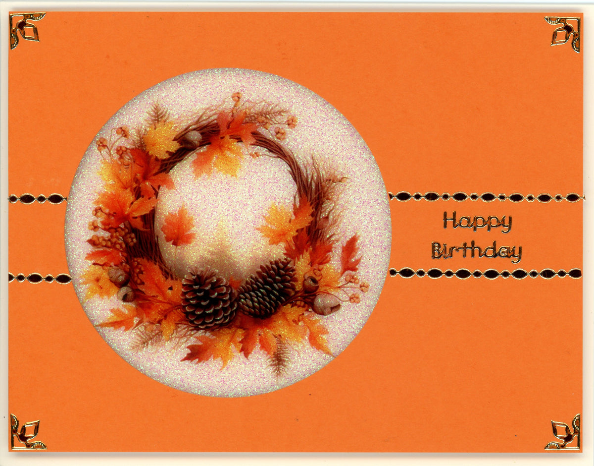 GlitterFilm and Vintage Hue 12 Card Kit Autumn Leaves Rounds