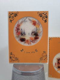 GlitterFilm and Vintage Hue 12 Card Kit Autumn Leaves Rounds