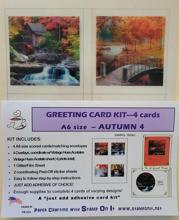 GlitterFilm and Vintage Hue 4 Card Kit Autumn 4
