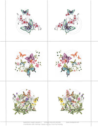 GlitterFilm & Vintage Hues 12 Card Kit Butterflies Flower Squares 2