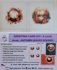 GlitterFilm and Vintage Hue 4 Card Kit Autumn Leaves Rounds