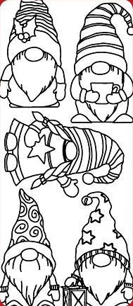 Christmas Gnomes Outline Sticker  DD5109