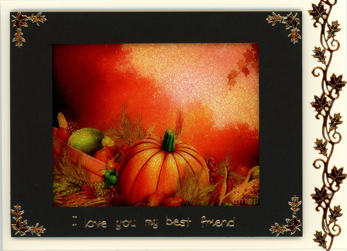 GlitterFilm and Vintage Hue 4 Card Kit Fall Pumpkin Scene