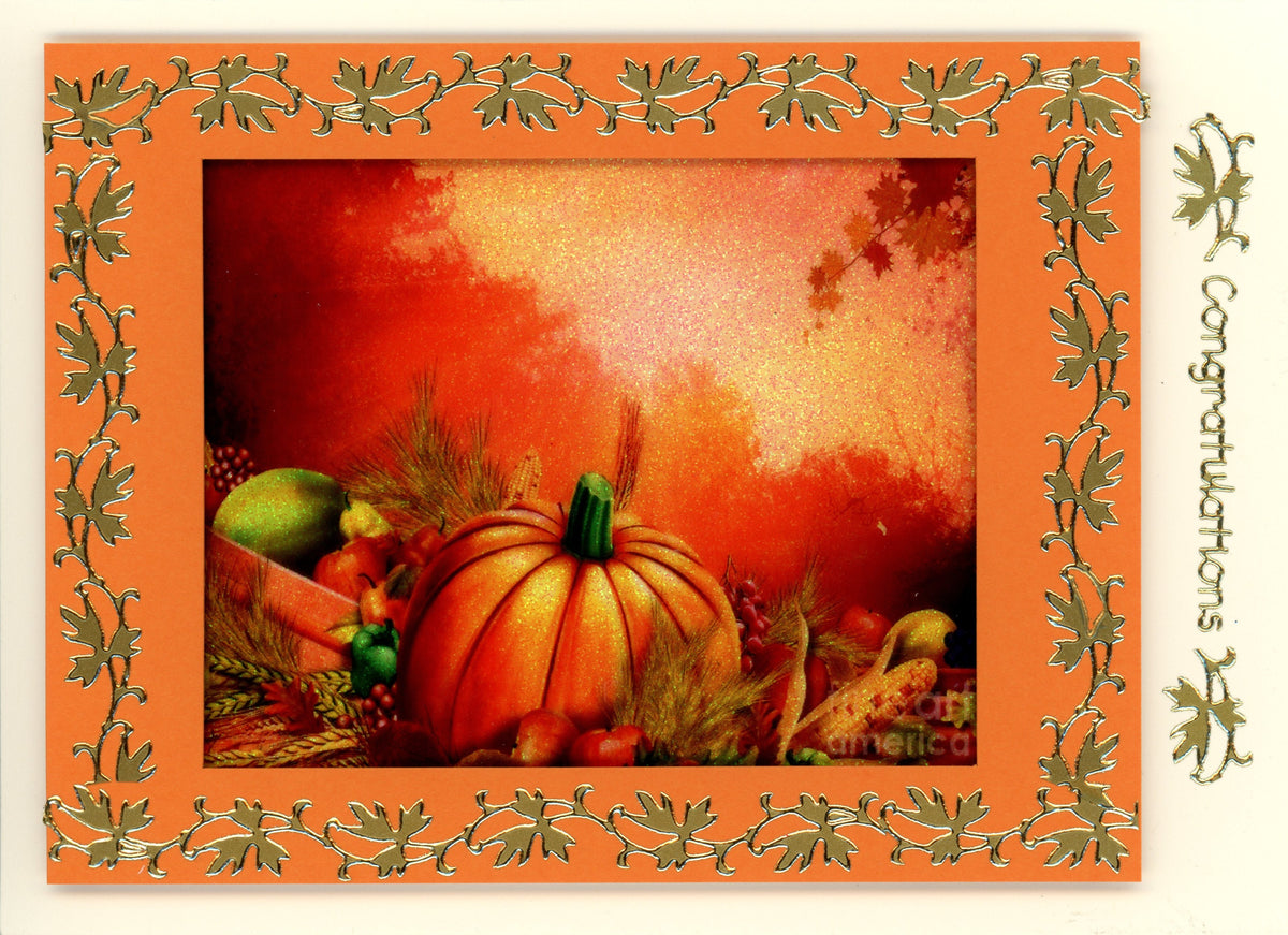GlitterFilm and Vintage Hue 4 Card Kit Fall Pumpkin Scene