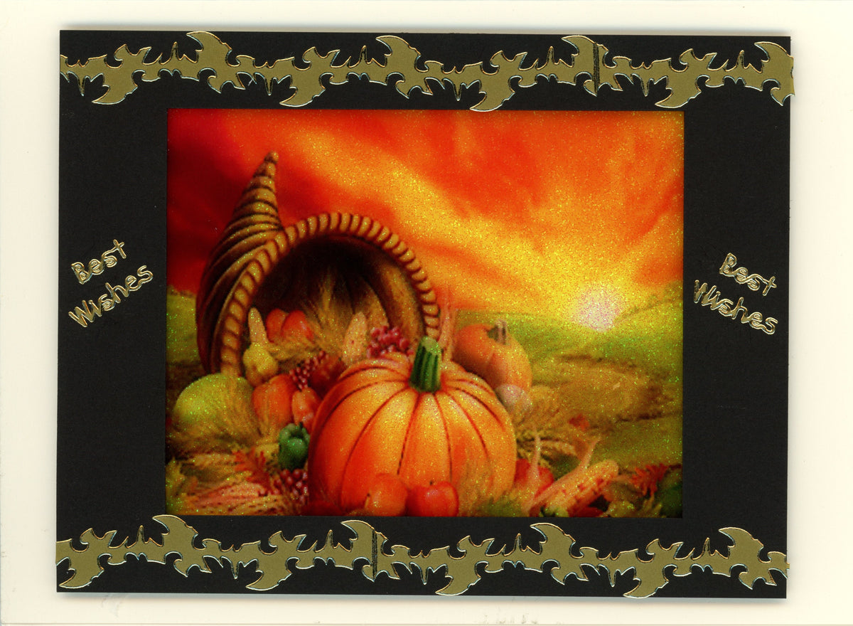 GlitterFilm and Vintage Hue 4 Card Kit Fall Pumpkin Scene