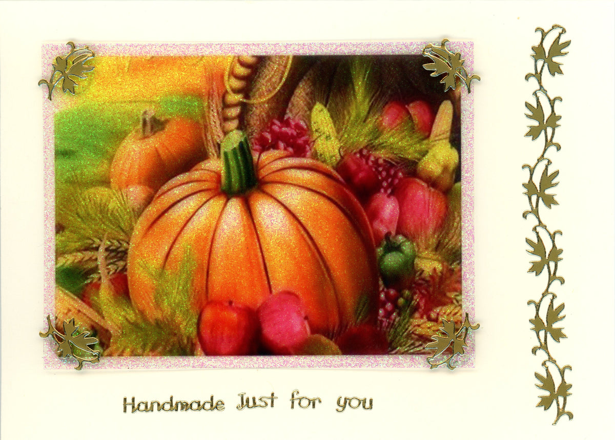 GlitterFilm and Vintage Hue 4 Card Kit Fall Pumpkin Scene