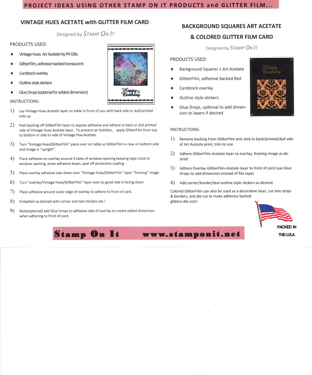 GlitterFilm pack, adhesive backed glitter sheets