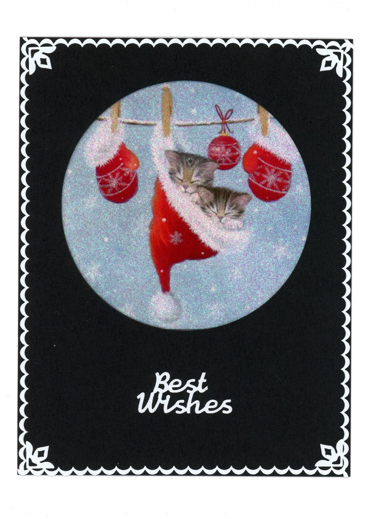 GlitterFilm and Vintage Hue 4 Card Kit Hangin' Around Cat Christmas