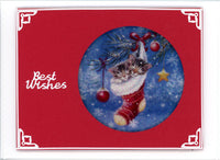GlitterFilm and Vintage Hue 4 Card Kit Hangin' Around Cat Christmas