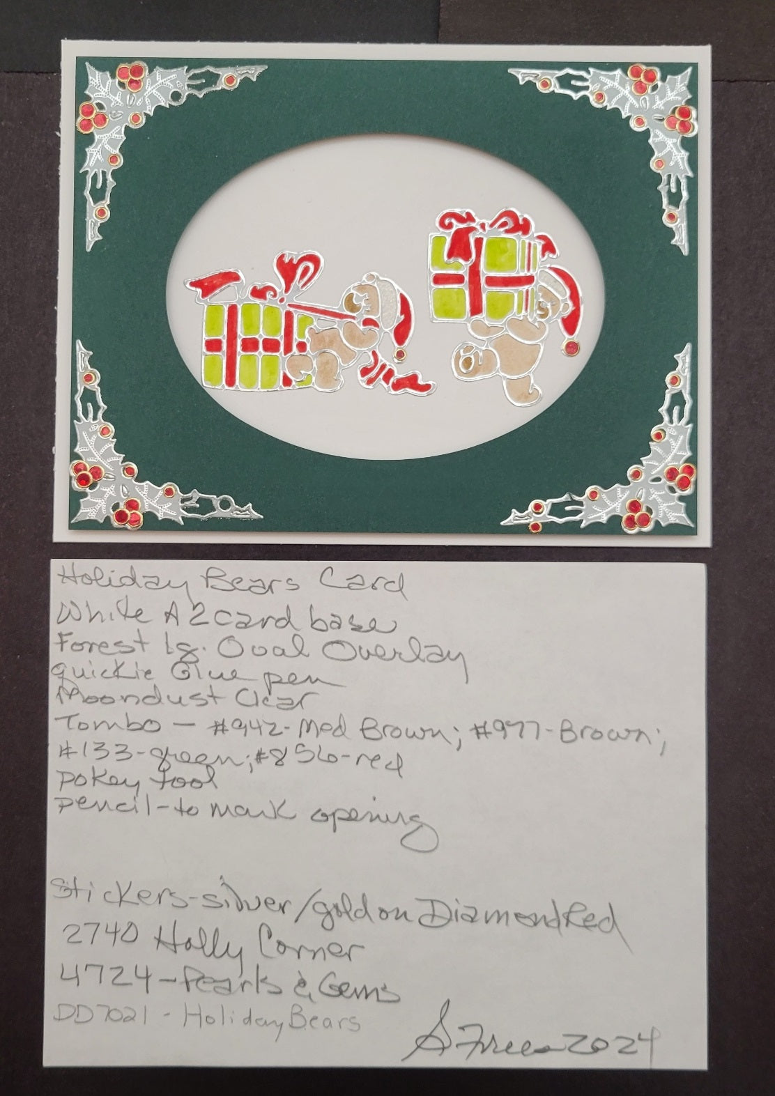 Christmas Bears Outline Sticker  DD7021