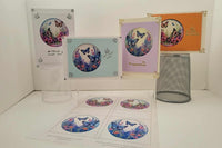 GlitterFilm and Vintage Hue 4 Card Kit Joan's Butterfly Garden