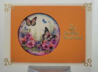 GlitterFilm and Vintage Hue 4 Card Kit Joan's Butterfly Garden
