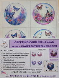 GlitterFilm and Vintage Hue 4 Card Kit Joan's Butterfly Garden