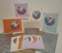 GlitterFilm and Vintage Hue 4 Card Kit Joan's Butterfly Garden