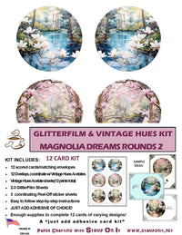 GlitterFilm and Vintage Hue 12 Card Kit Magnolia Dreams Rounds 2