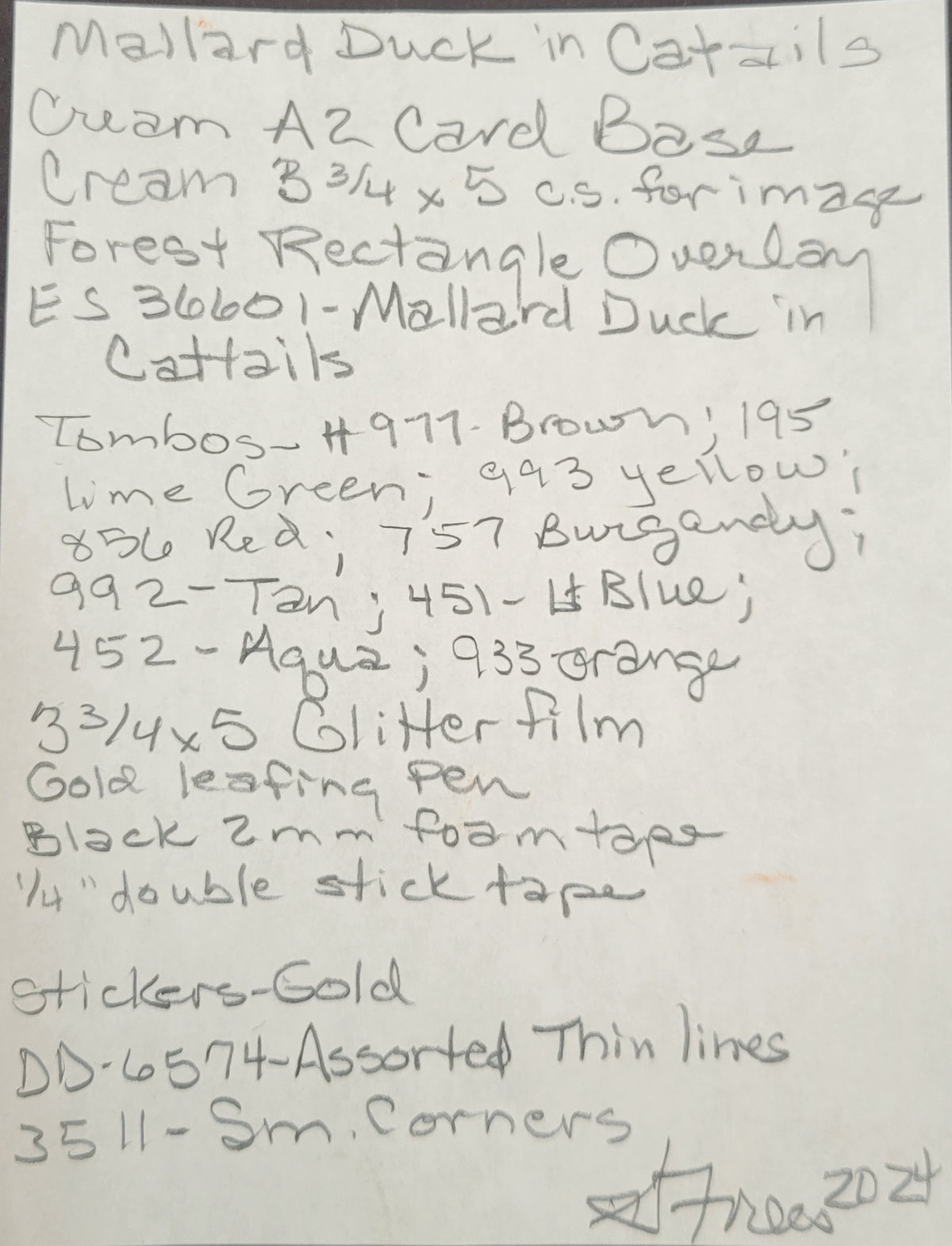 Mallard Duck in Cattails Art Rubber Stamp  ES 36601R