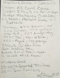 Mallard Duck in Cattails Art Rubber Stamp  ES 36601R