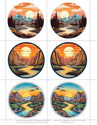 GlitterFilm and Vintage Hue 12 Card Kit Mountain Streams Rounds 1