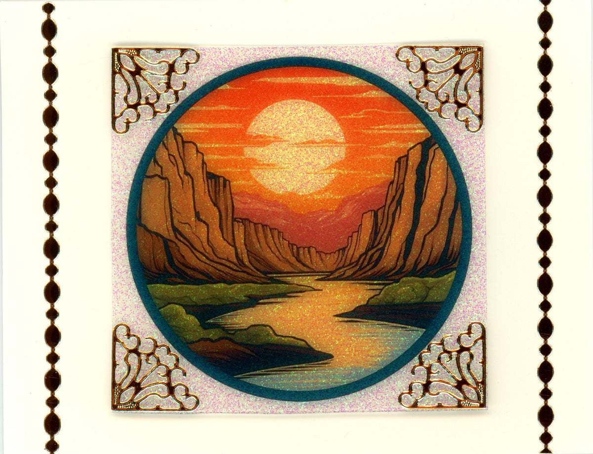 GlitterFilm and Vintage Hue 12 Card Kit Mountain Streams Rounds 1