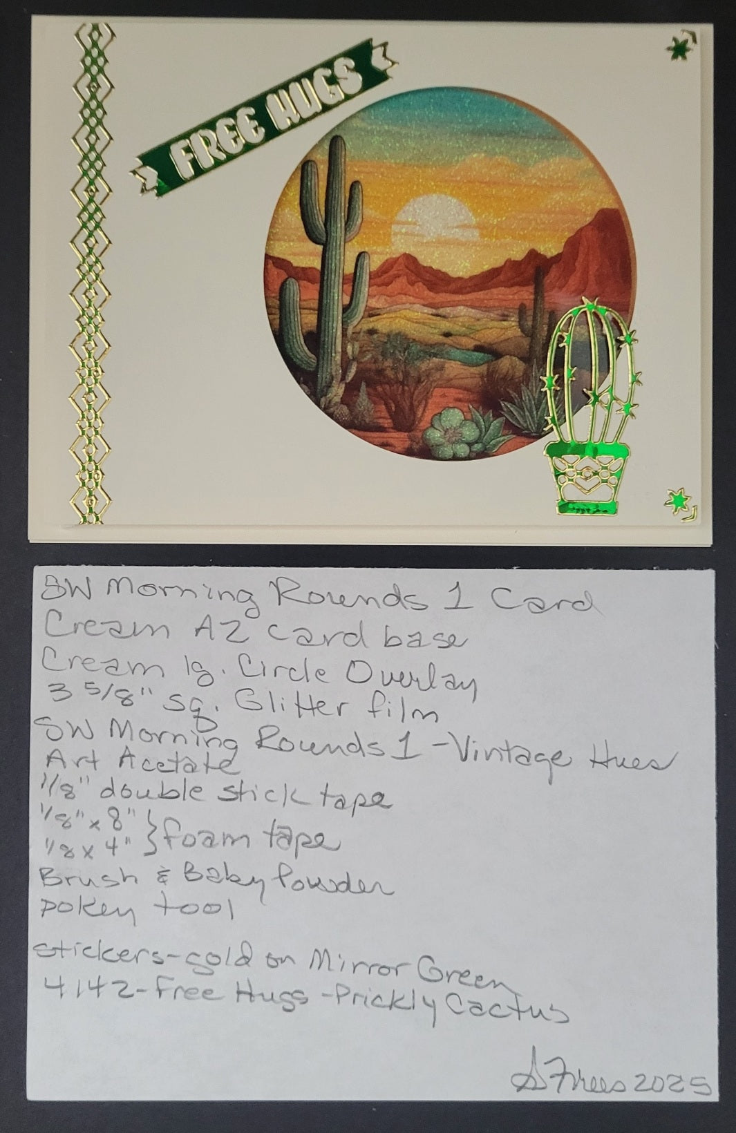 Succulents & Cactus Outline Sticker  4142 (Free Hugs)