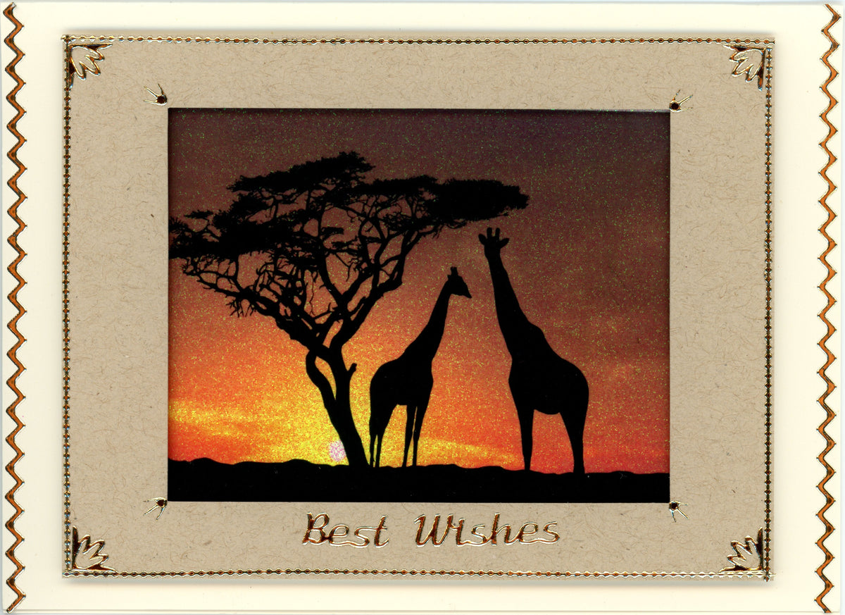 GlitterFilm and Vintage Hue 4 Card Kit Safari Animals 1