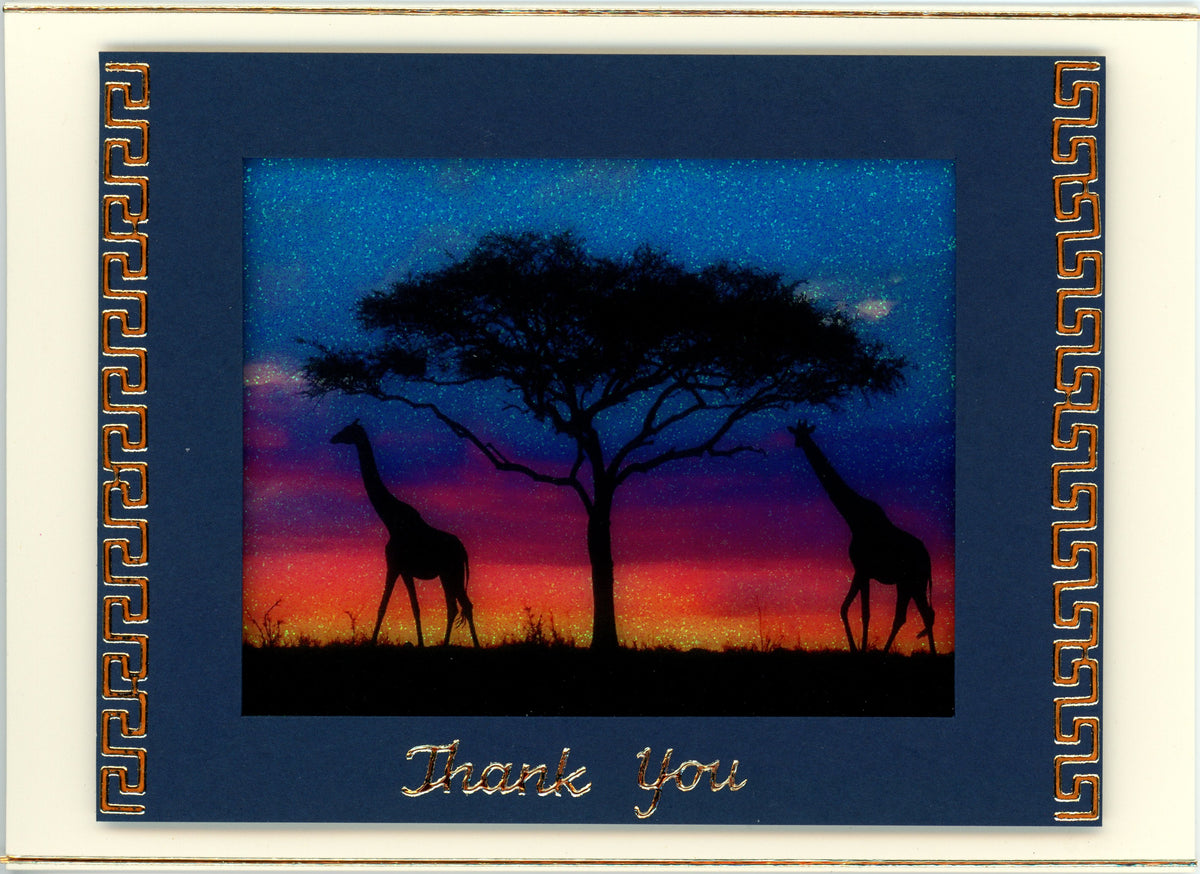 GlitterFilm and Vintage Hue 4 Card Kit Safari Animals 1