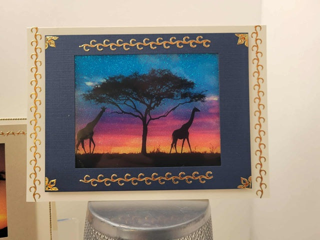 GlitterFilm and Vintage Hue 4 Card Kit Safari Animals 1