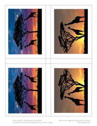 GlitterFilm and Vintage Hue 4 Card Kit Safari Animals 1