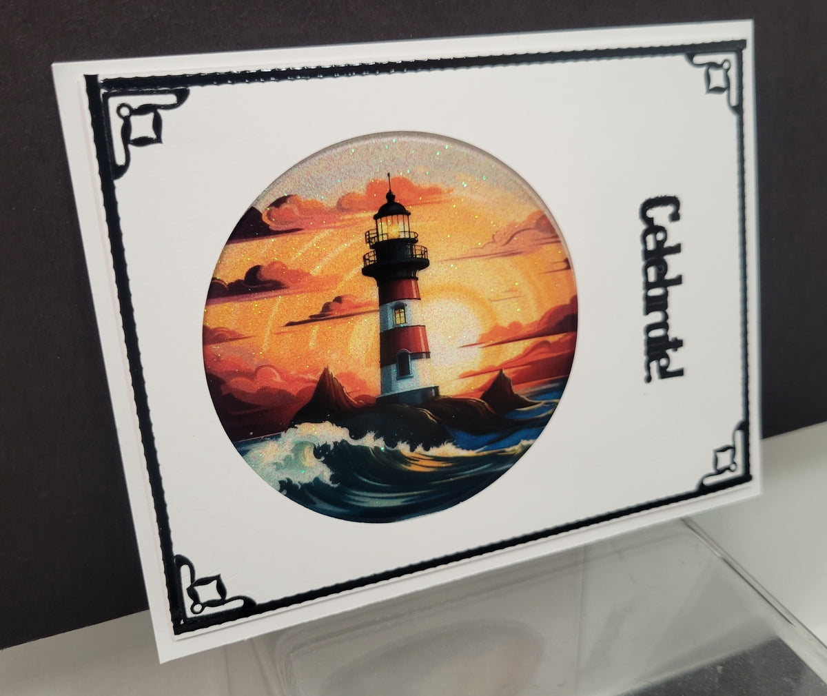 GlitterFilm & Vintage Hues 12 Card Kit Seascape Rounds