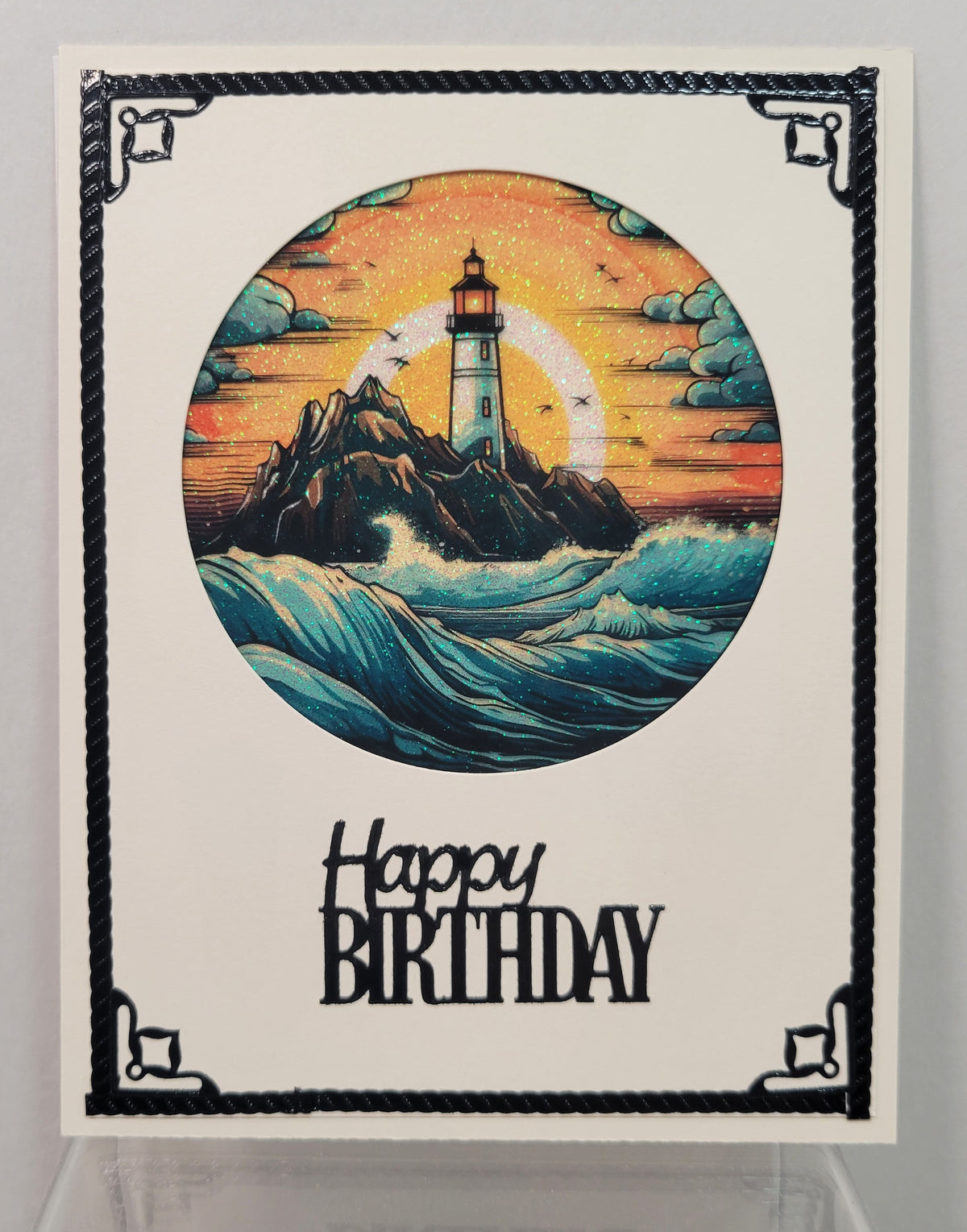 GlitterFilm & Vintage Hues 12 Card Kit Seascape Rounds