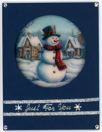 GlitterFilm and Vintage Hue 12 Card Kit Snowmen Rounds with GLITTER