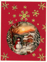 GlitterFilm and Vintage Hue 12 Card Kit Snowmen Rounds