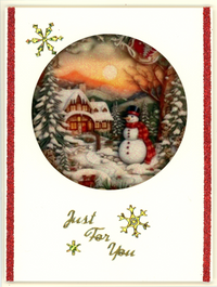 GlitterFilm and Vintage Hue 12 Card Kit Snowmen Rounds with GLITTER
