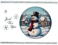 GlitterFilm and Vintage Hue 12 Card Kit Snowmen Rounds with GLITTER