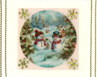 GlitterFilm and Vintage Hue 12 Card Kit Snowmen Rounds