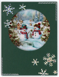 GlitterFilm and Vintage Hue 12 Card Kit Snowmen Rounds