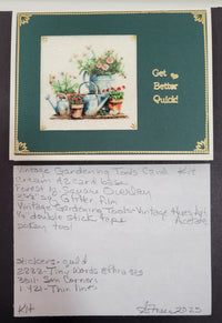 GlitterFilm and Vintage Hue 12 Card Kit Vintage Gardening Tools