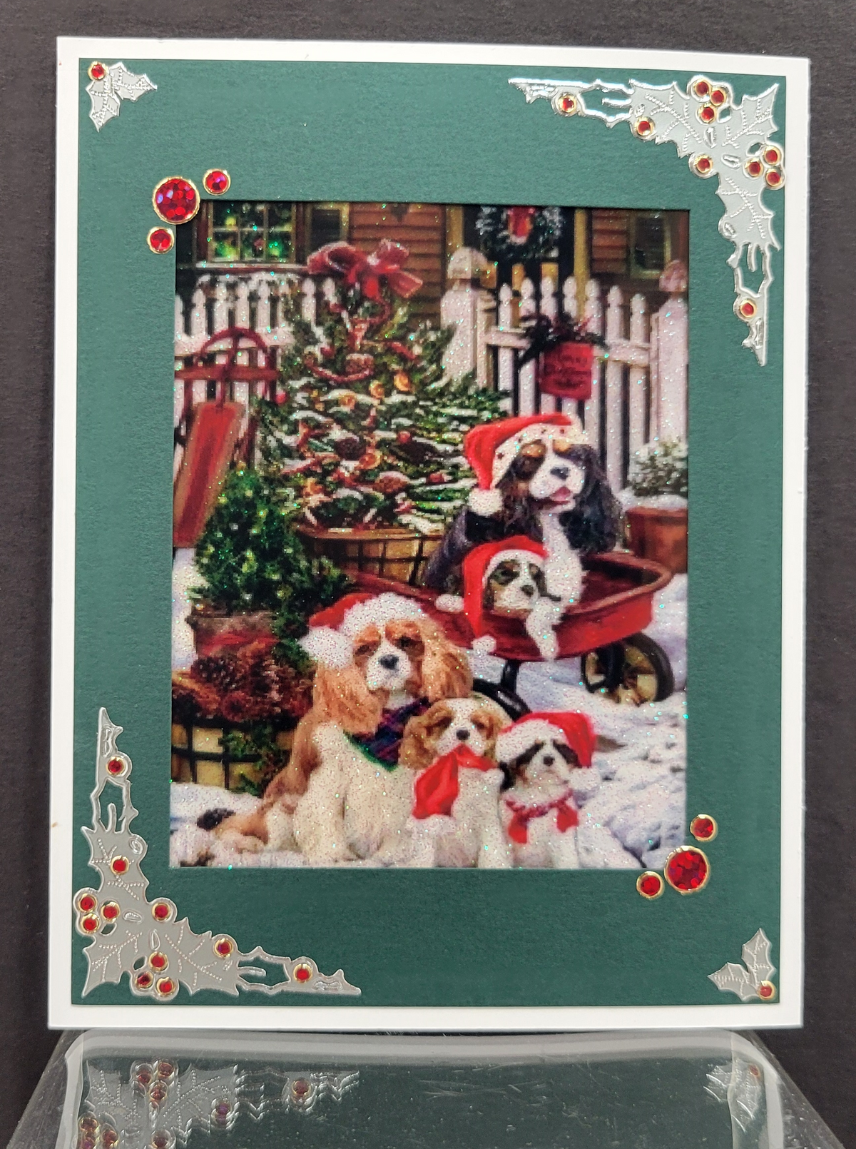 GlitterFilm and Vintage Hue 12 Card Kit  Vintage Dog Christmas