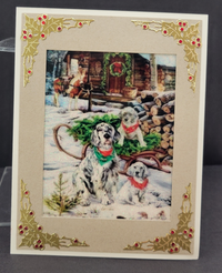 GlitterFilm and Vintage Hue 12 Card Kit  Vintage Dog Christmas