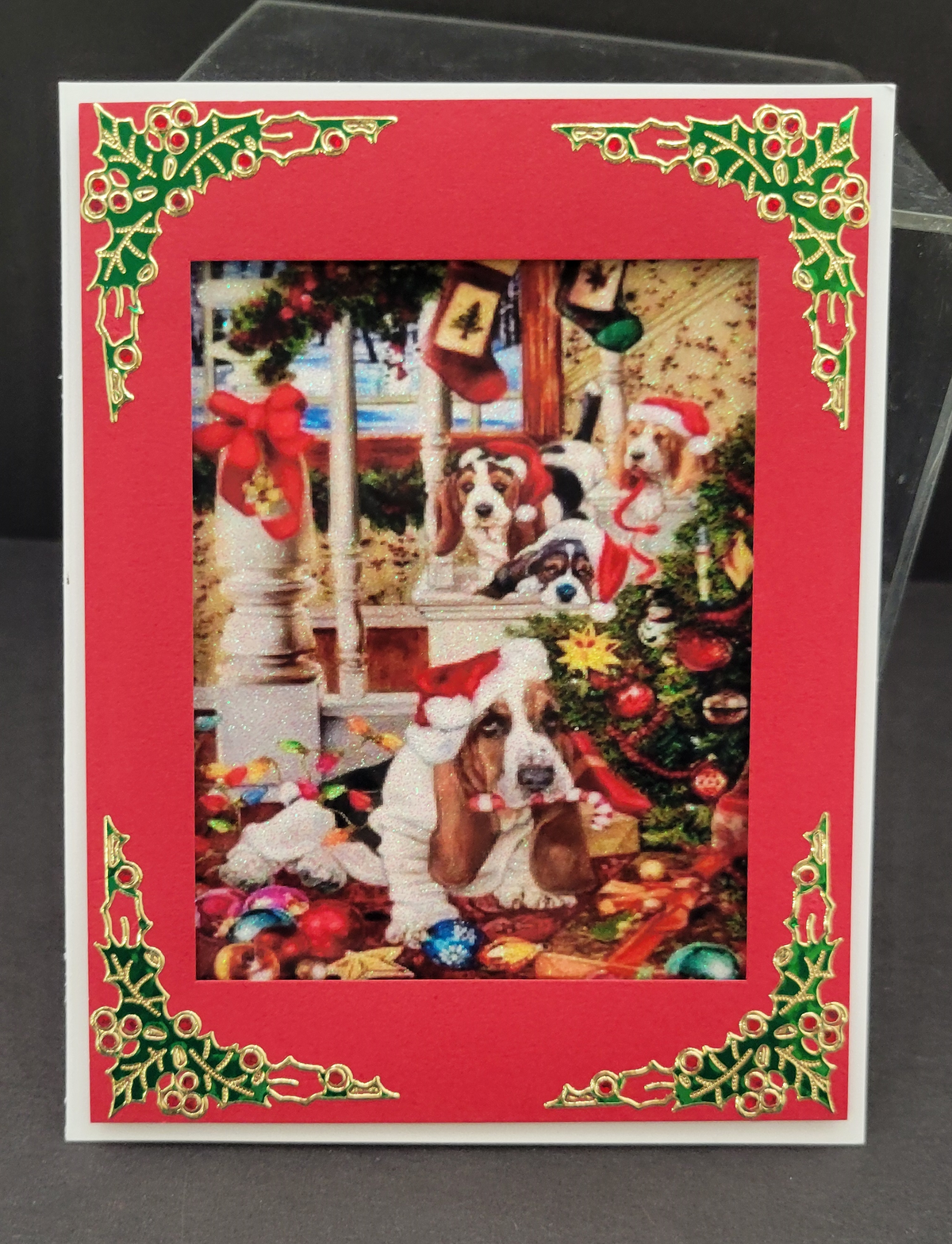 GlitterFilm and Vintage Hue 12 Card Kit  Vintage Dog Christmas