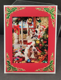 GlitterFilm and Vintage Hue 12 Card Kit  Vintage Dog Christmas