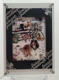 GlitterFilm and Vintage Hue 4 Card Kit Vintage Dog Christmas