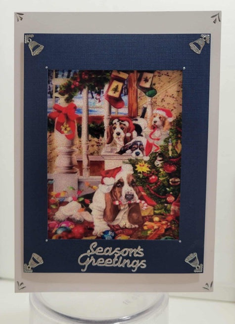 GlitterFilm and Vintage Hue 4 Card Kit Vintage Dog Christmas