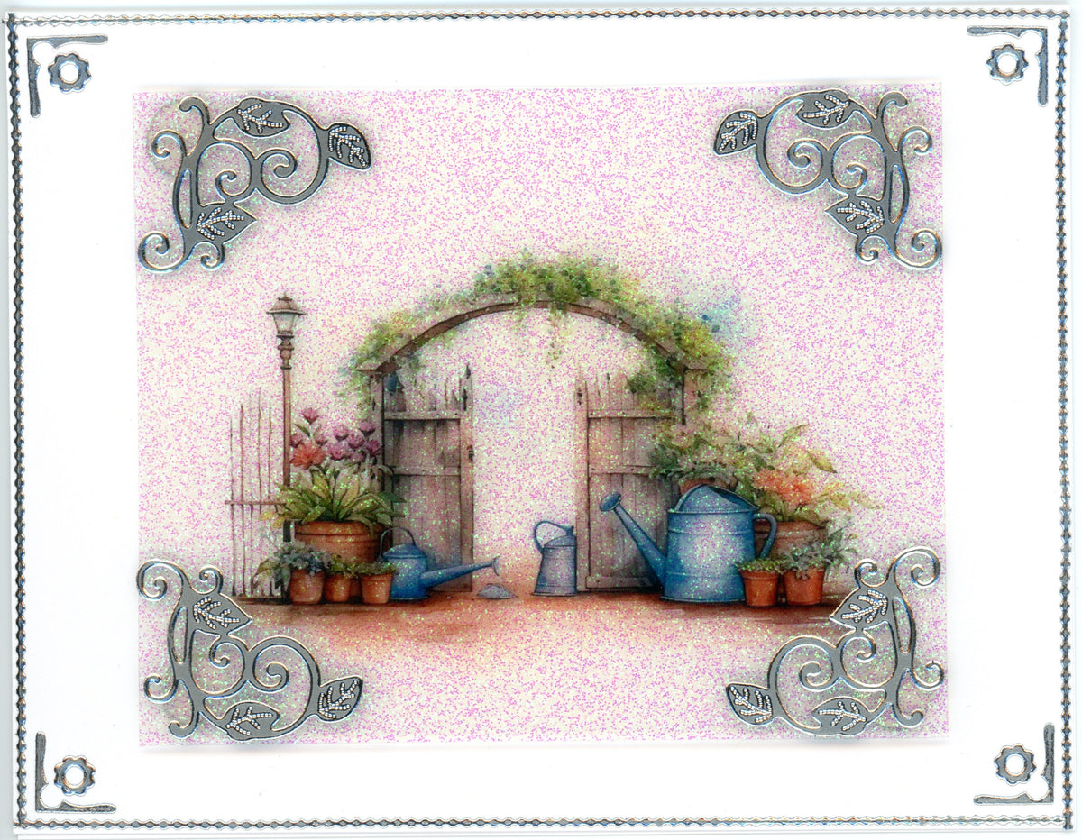 GlitterFilm and Vintage Hue 12 Card Kit Vintage Garden Gates