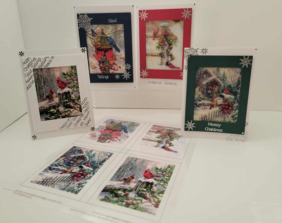 GlitterFilm and Vintage Hue 4 Card Kit Vintage Holidays