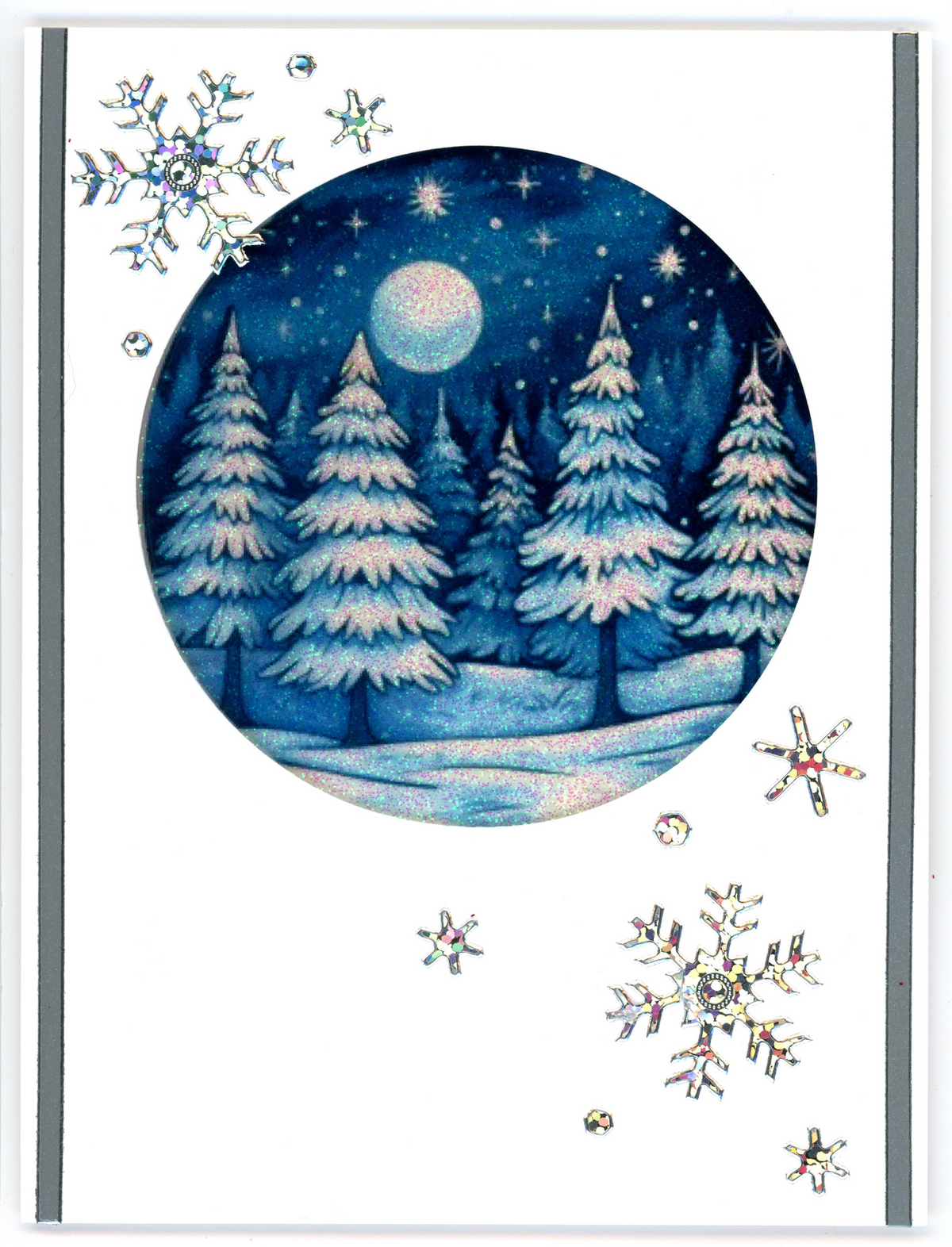 GlitterFilm and Vintage Hue 12 Card Kit Winter Nights Rounds